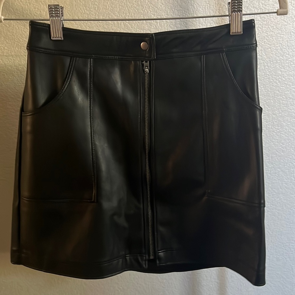 Social Tourist Leather Skirt